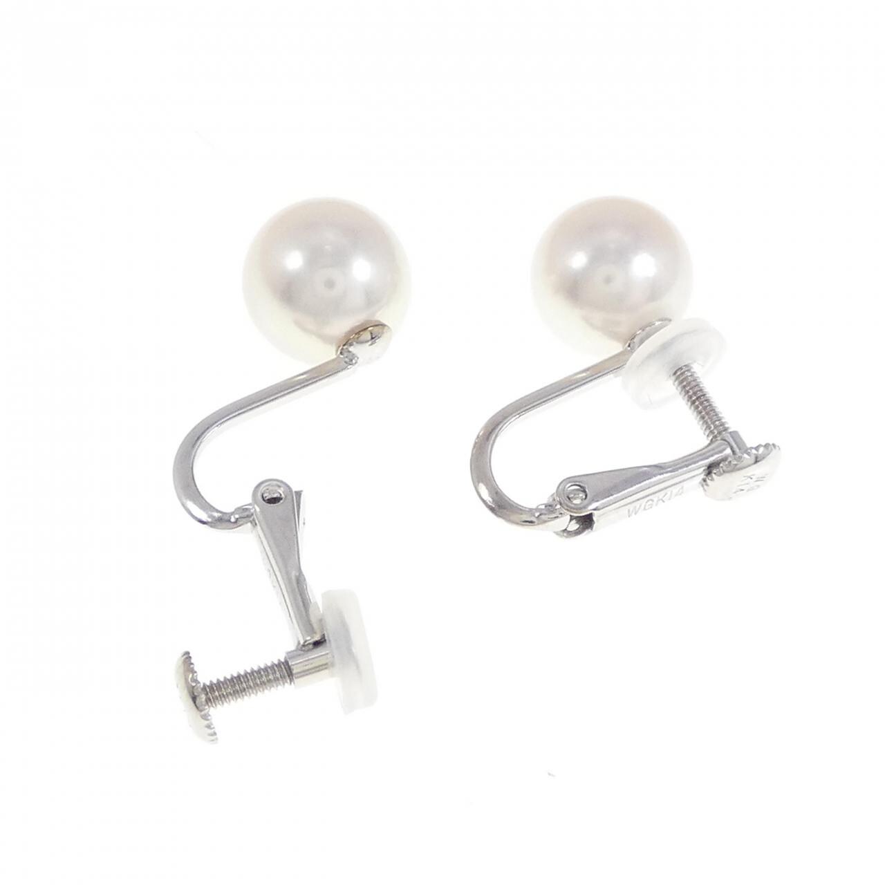 K14WG Akoya pearl earrings 8mm