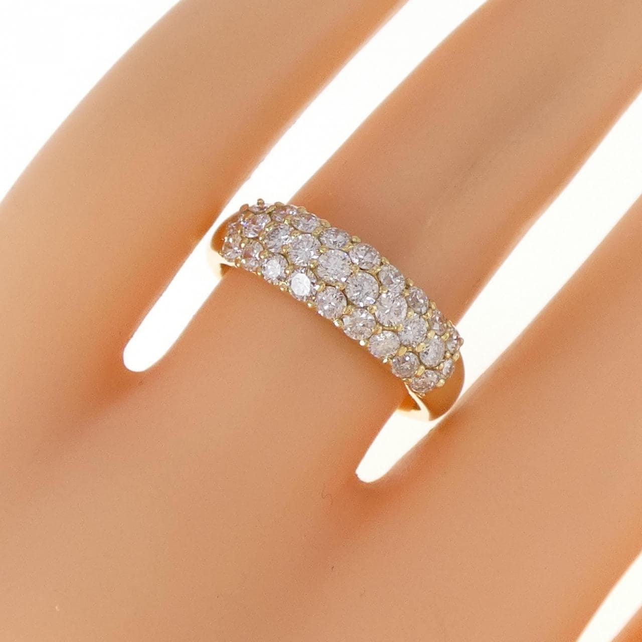 K18YG パヴェ ダイヤモンド リング 1.05CT