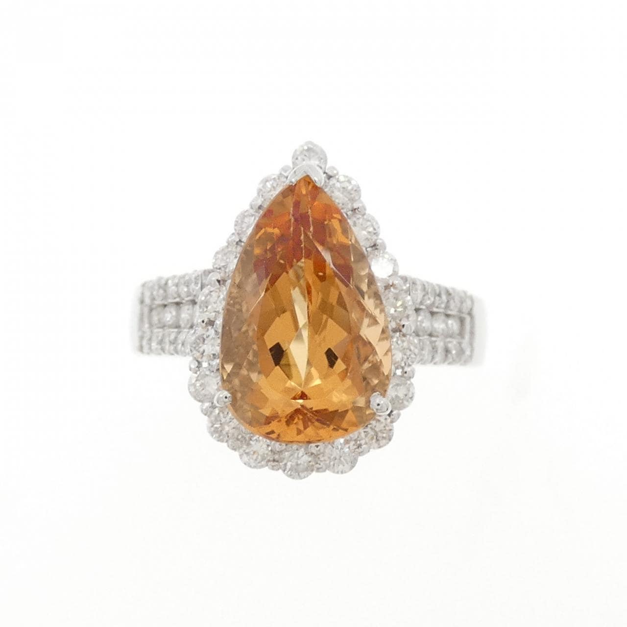 K18WG Imperial Topaz Ring 3.77CT