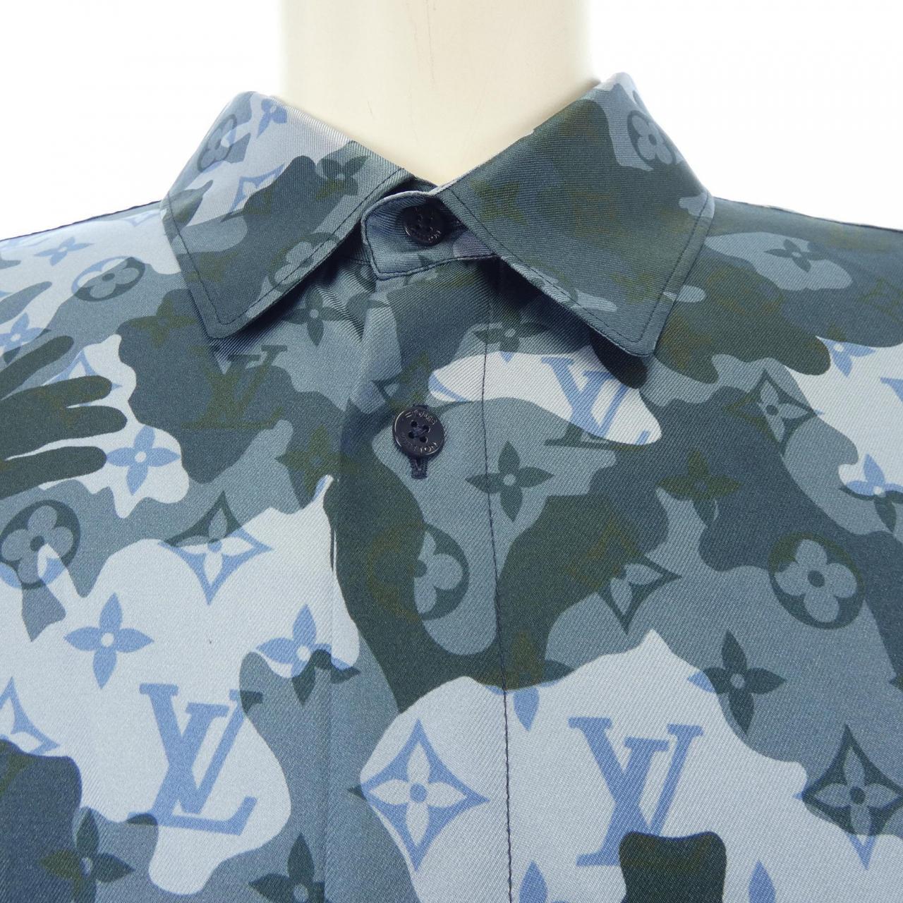 ルイヴィトン LOUIS VUITTON モノグラムカモレギュラーシルクシャツ HJS11WXFU シャツ