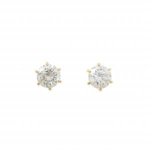 【リメイク】K18YG/ST ダイヤモンド ピアス 0.407CT 0.413CT G SI2 VG