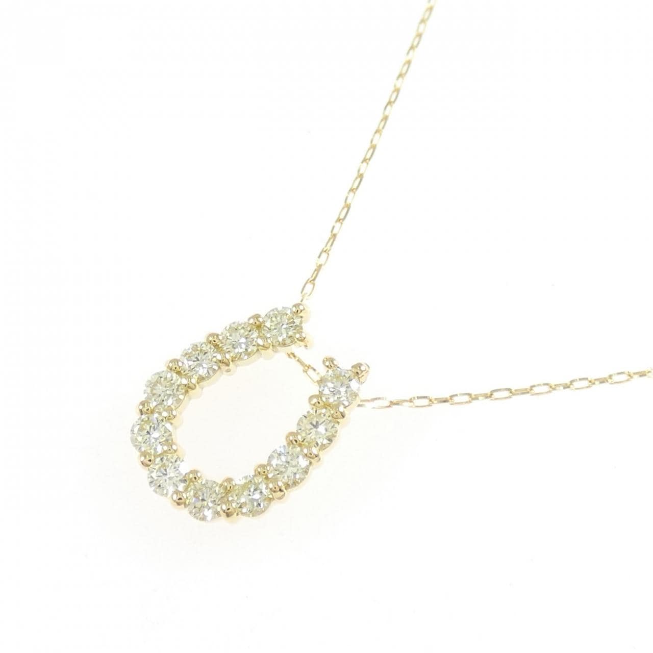 【新品】K18YG ホースシュー ダイヤモンド ネックレス 0.30CT