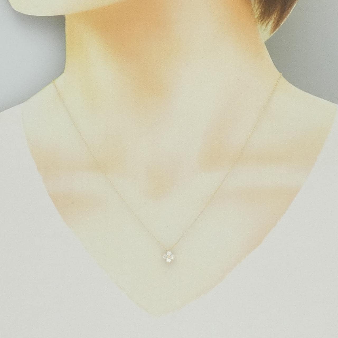 【リメイク】K10YG フラワー ダイヤモンド ネックレス 0.20CT