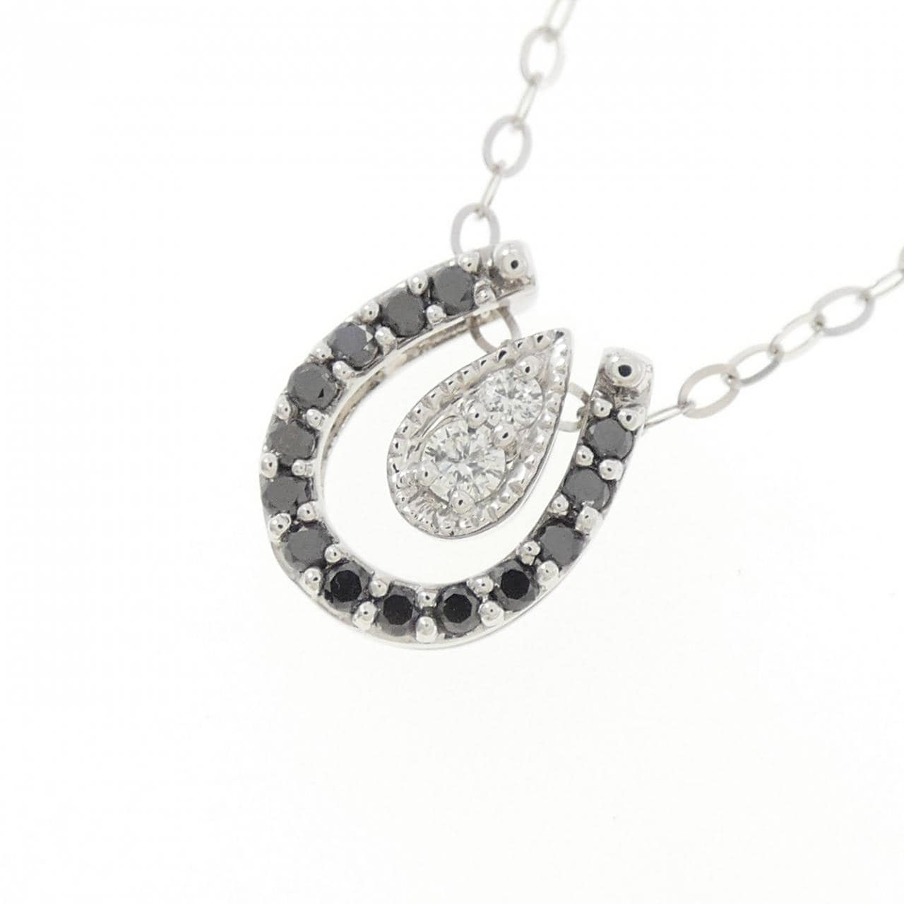 K18WG 2WAY ダイヤモンド ネックレス 0.05CT