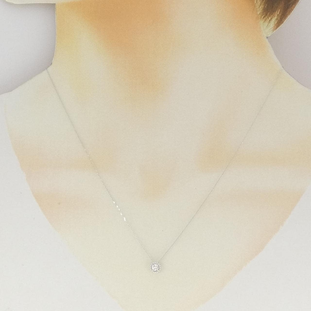 K18WG ダイヤモンド ネックレス 0.10CT