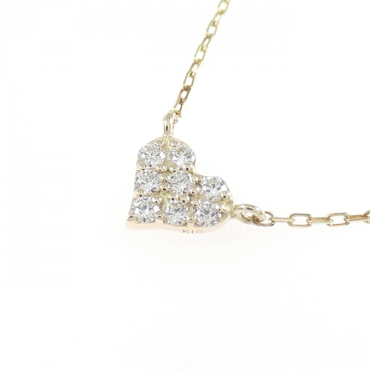 K10YG ハート ダイヤモンド ネックレス 0.10CT