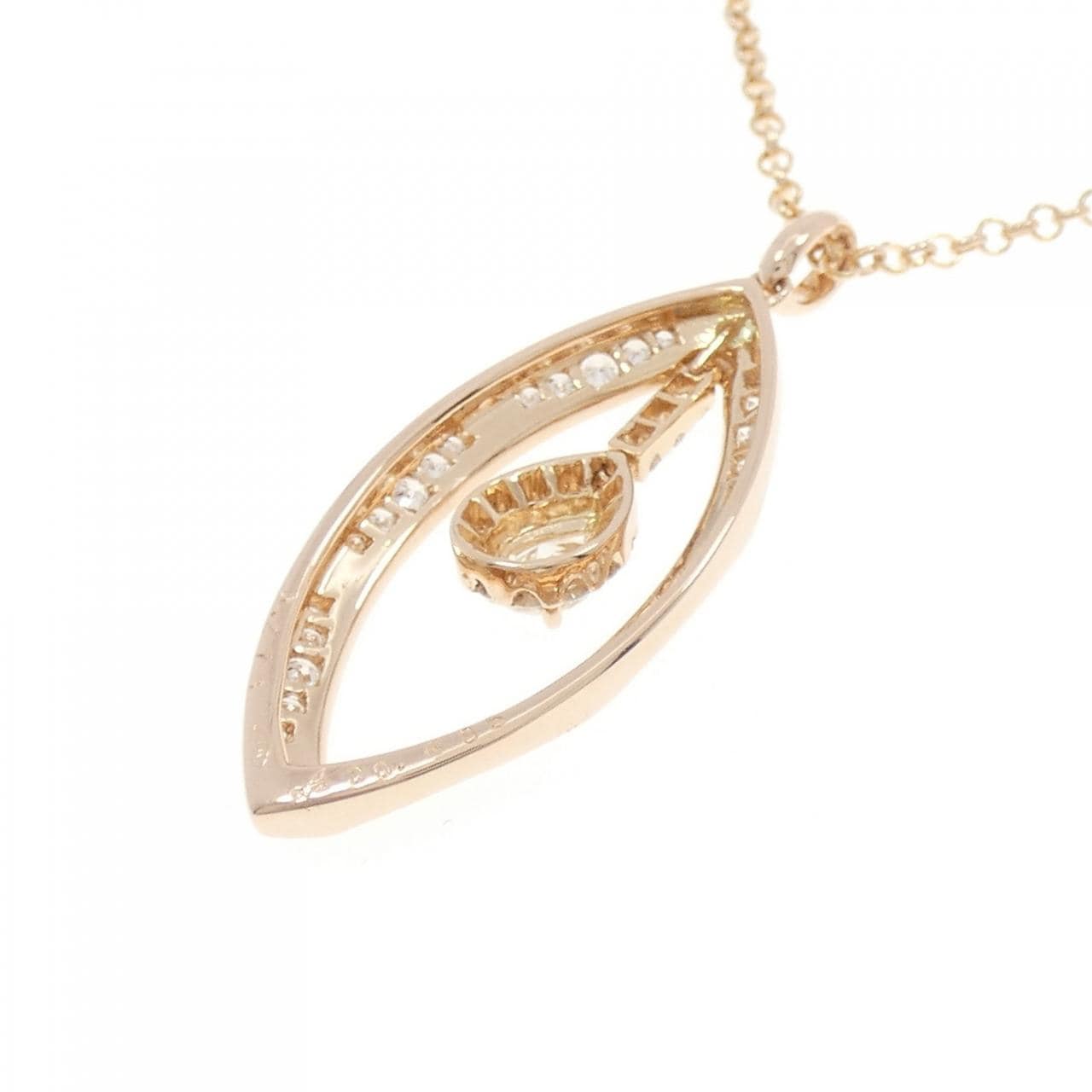 750PG/K18PG ダイヤモンド ネックレス 0.273CT