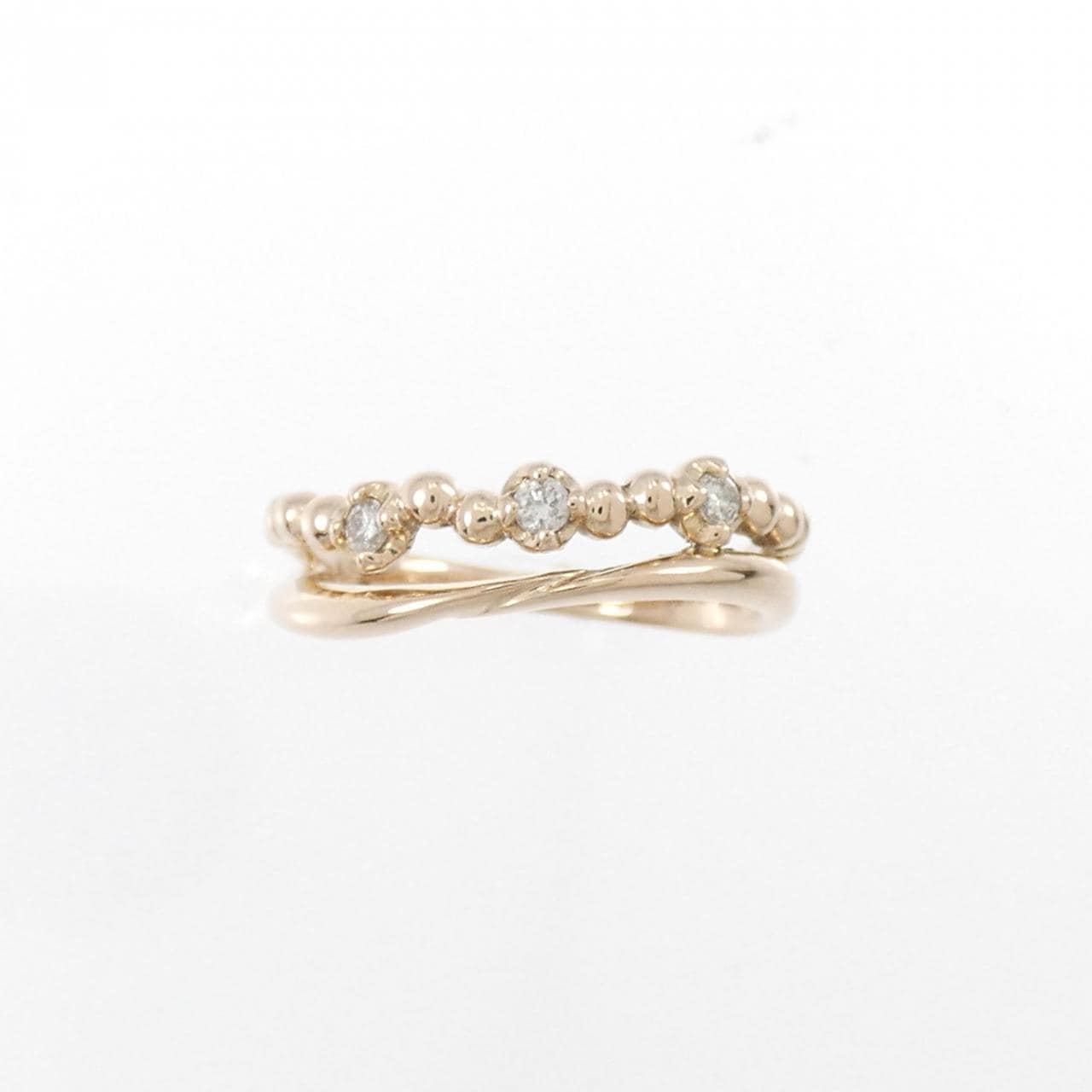 K18PG ダイヤモンド ピンキーリング 0.06CT