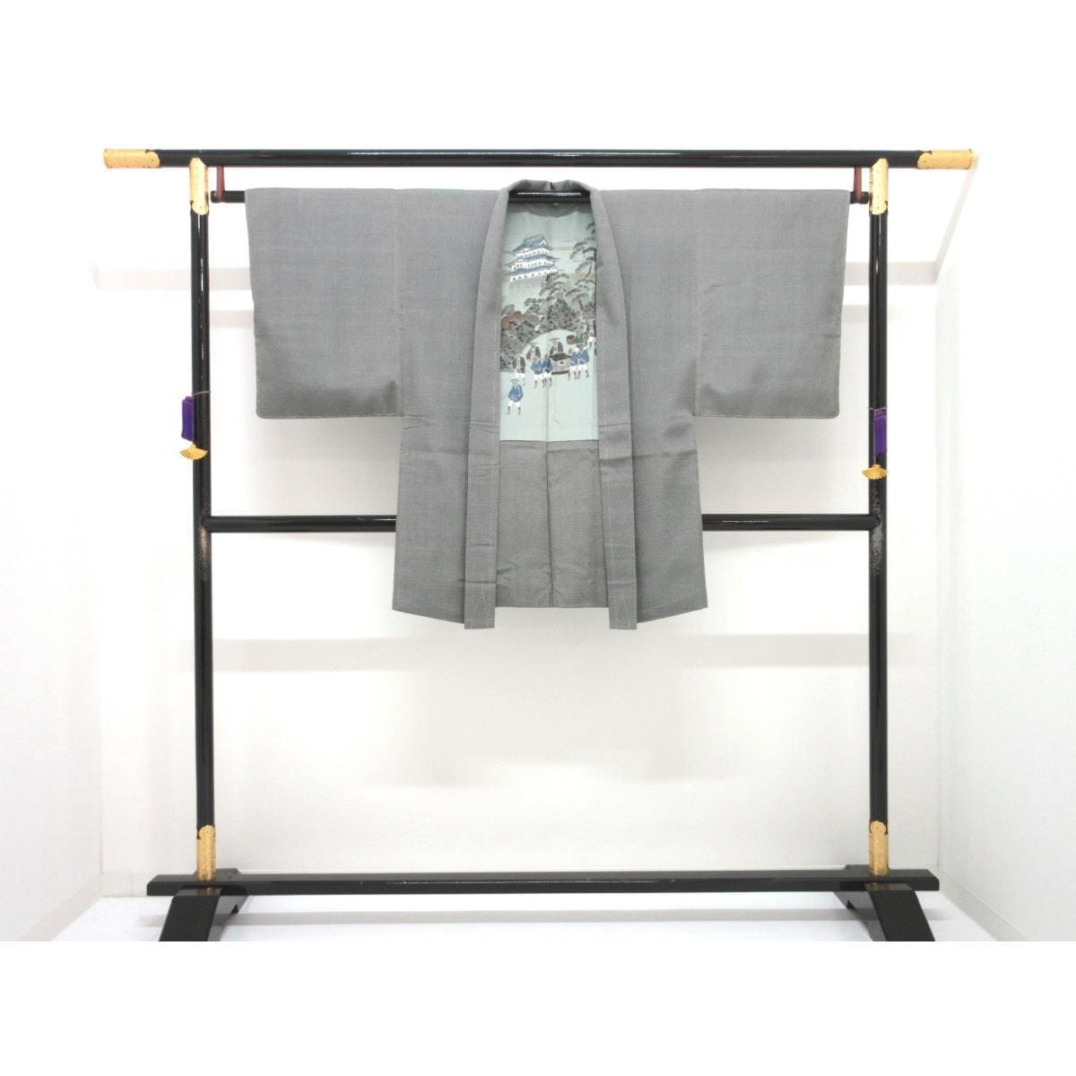 【未使用品】男物　お召織　きもの・羽織　２点セット