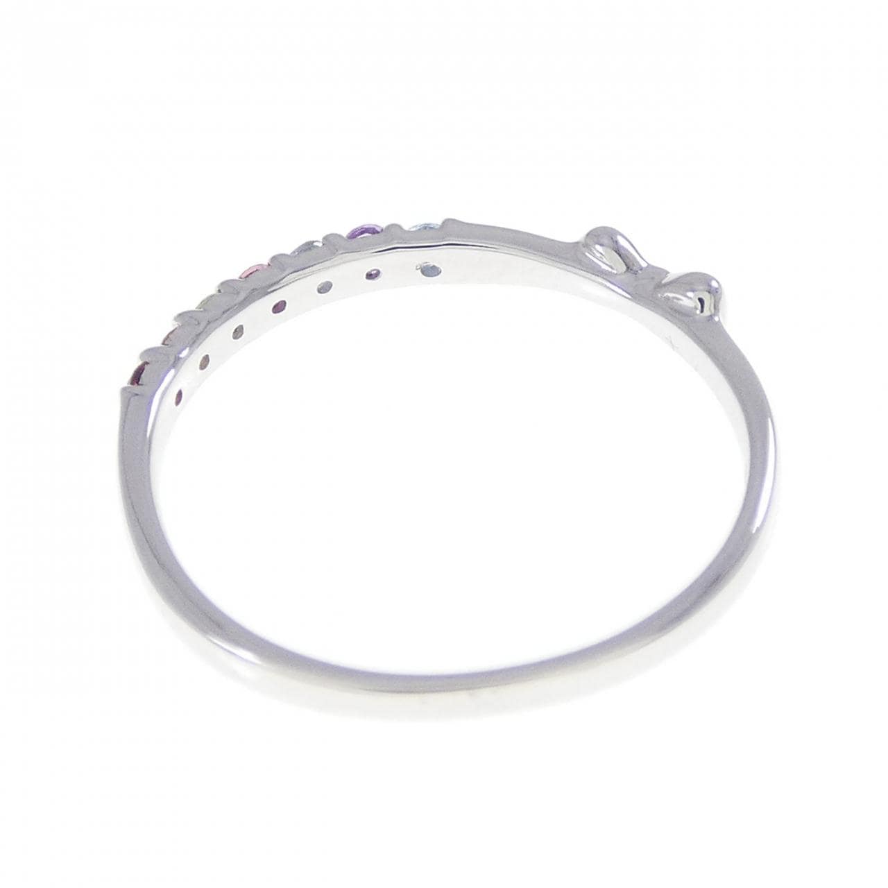 K10WG リボン カラーストーン リング