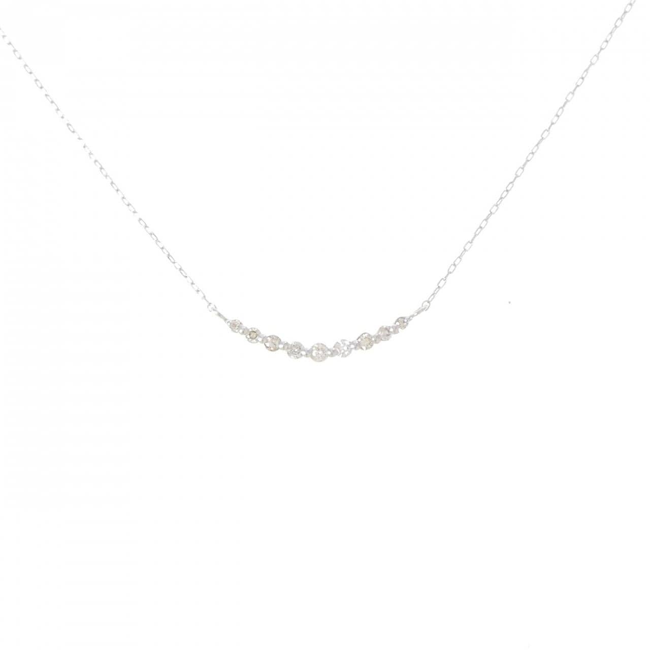 K18WG ダイヤモンド ネックレス 0.10CT