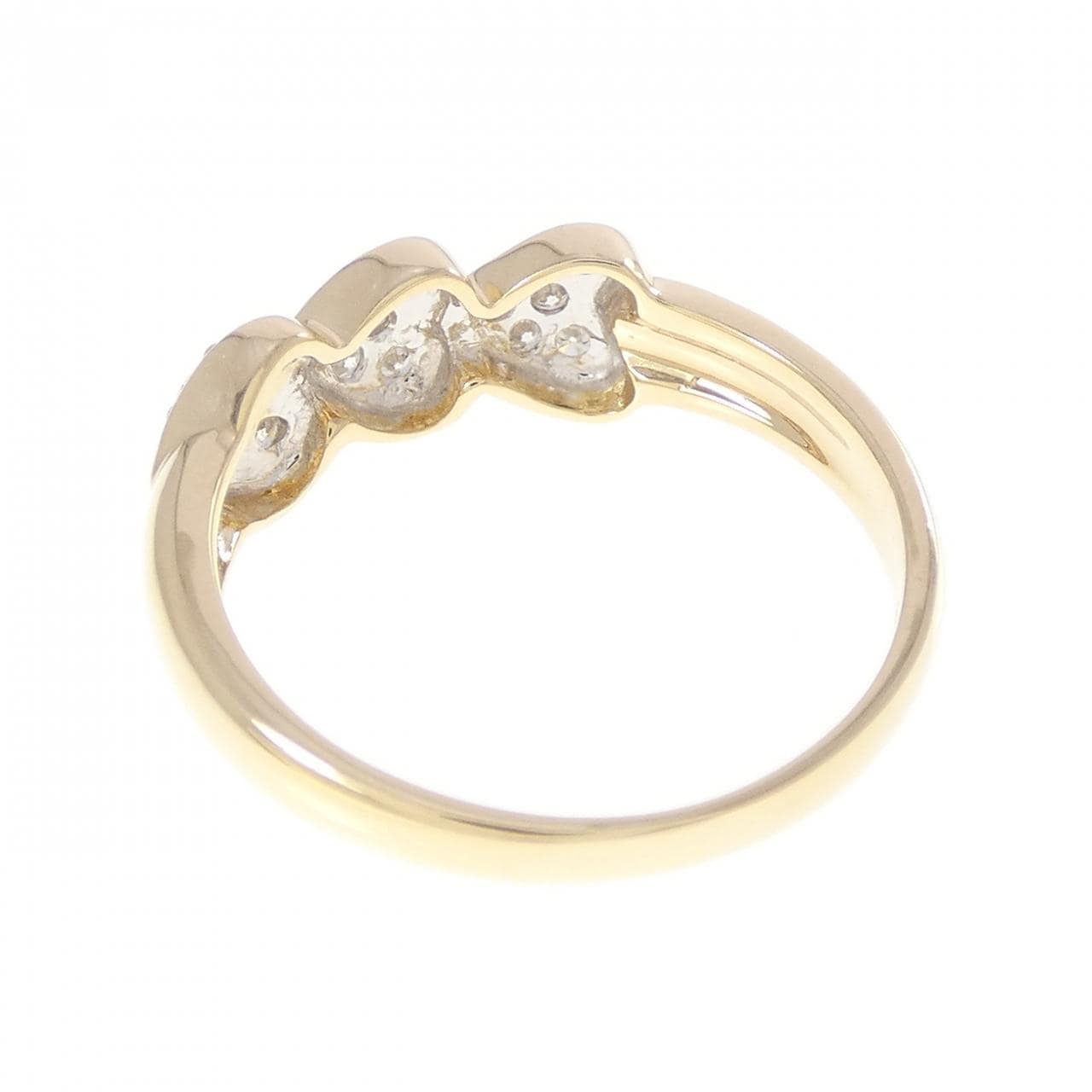 K18YG/K18WG ハート ダイヤモンド リング 0.21CT