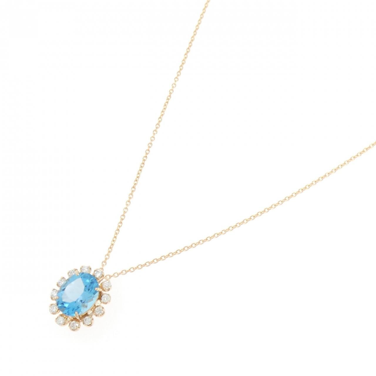 K18PG ブルートパーズ ネックレス 3.39CT