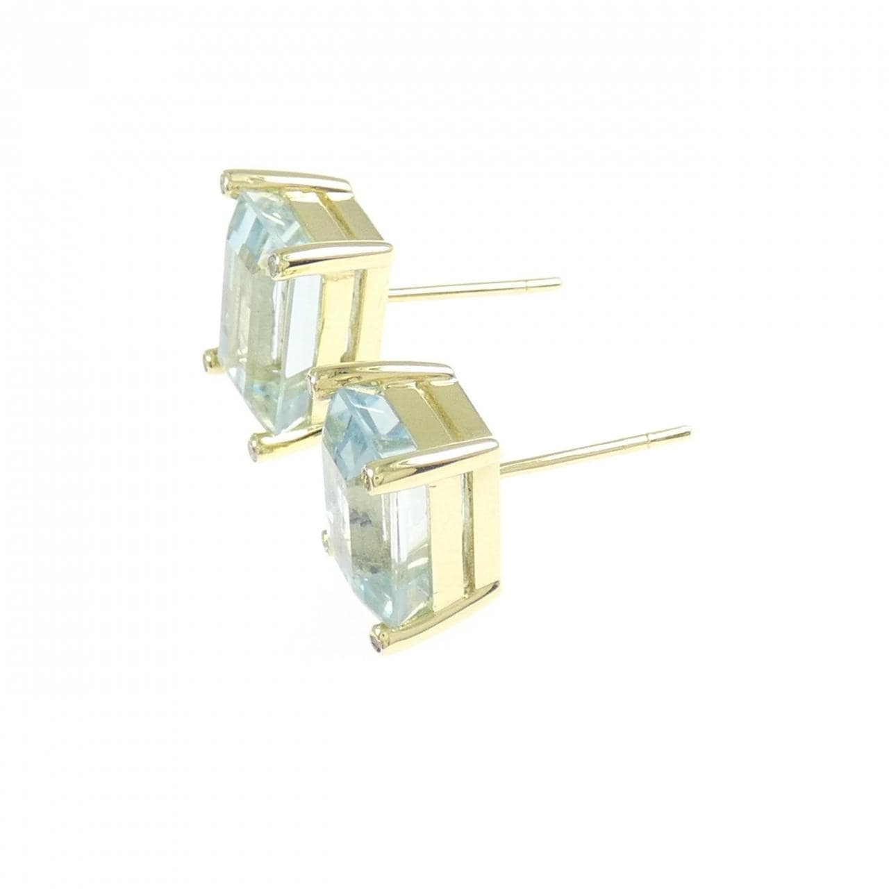 K18YG アクアマリン ピアス 7.730CT