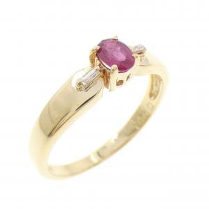 K18YG ルビー リング 0.26CT
