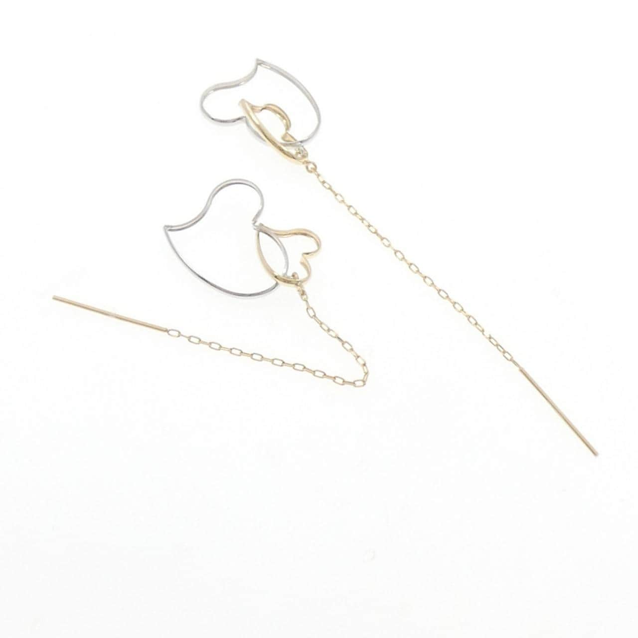 K10YG/K10WG ハート ピアス