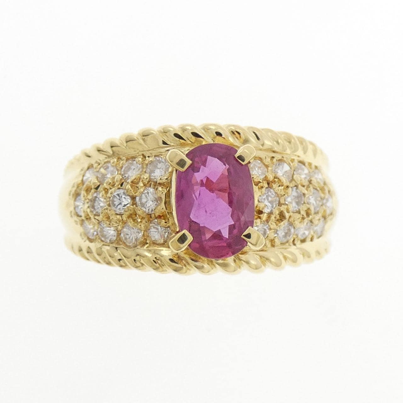 K18YG ルビー リング 0.88CT