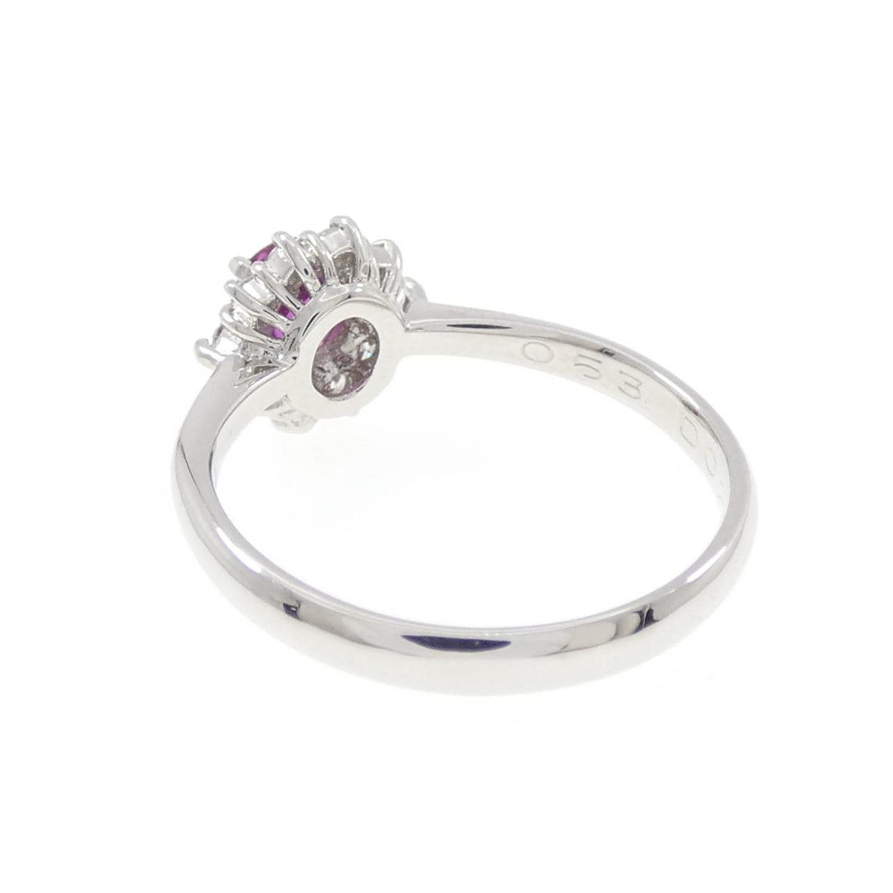 PT900 非加熱 ルビー リング 0.53CT ビルマ産