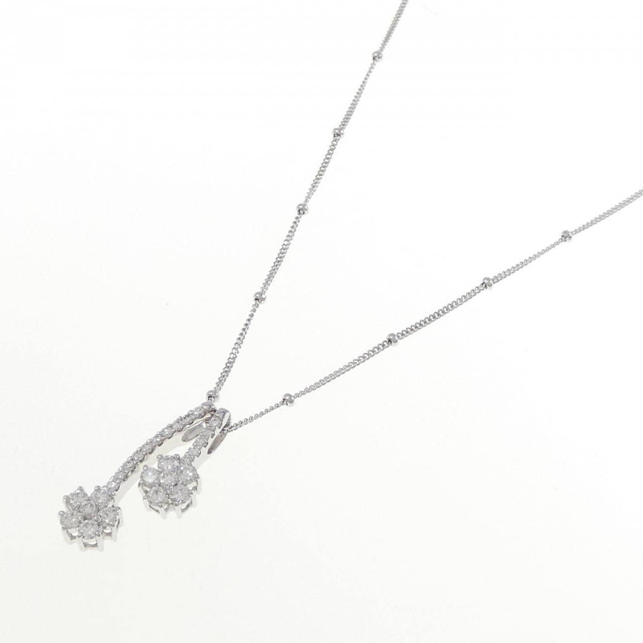 K18WG/750WG 2WAY ダイヤモンド ネックレス 0.22CT