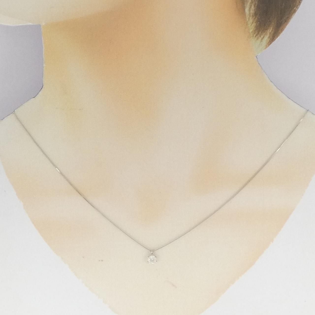 PT900/PT850 ソリティア ダイヤモンド ネックレス 0.30CT