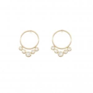 【新品】K10YG ホワイトトパーズ ピアス