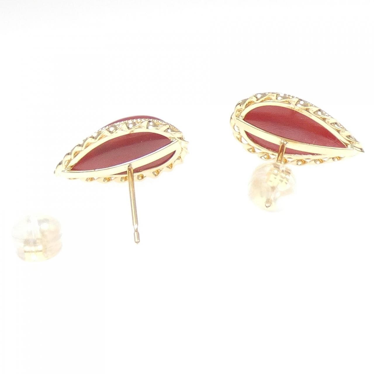 K18YG サンゴ ピアス