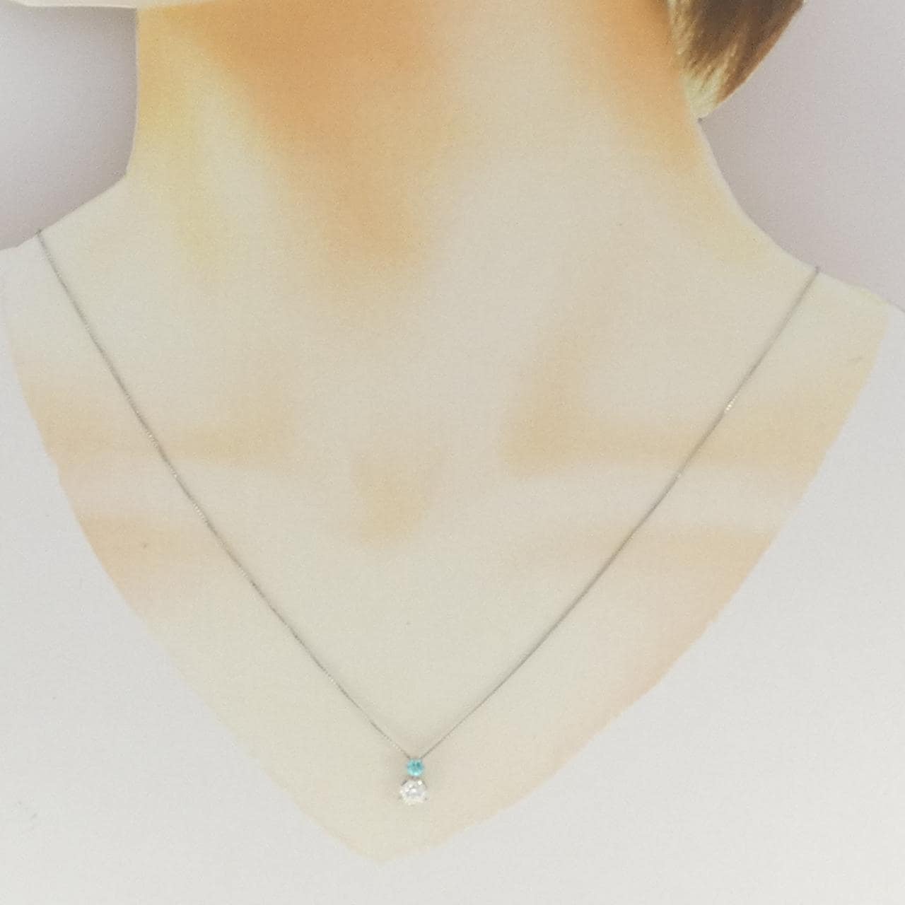 PT900/PT850 パライバトルマリン ネックレス 0.12CT