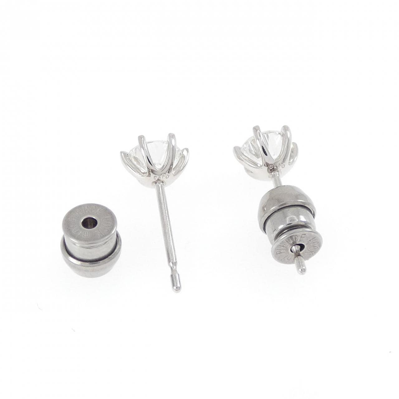 【リメイク】PT900/ST ダイヤモンド ピアス 0.413CT 0.419CT F VS1-2 VG-GOOD