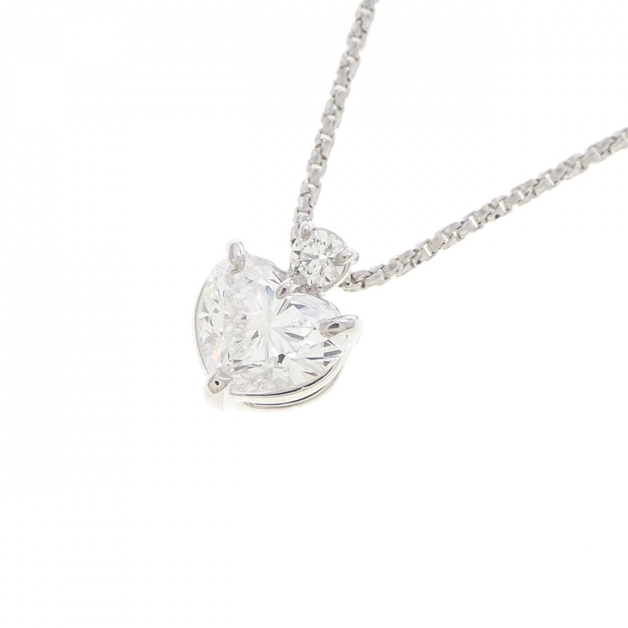 K18WG ダイヤモンド ネックレス 0.528CT D IF ハートシェイプ