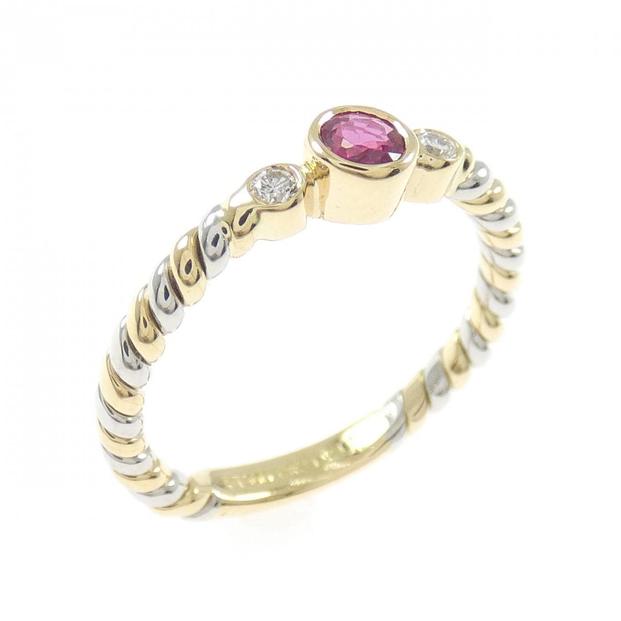 18K/PT900 ルビー リング 0.20CT