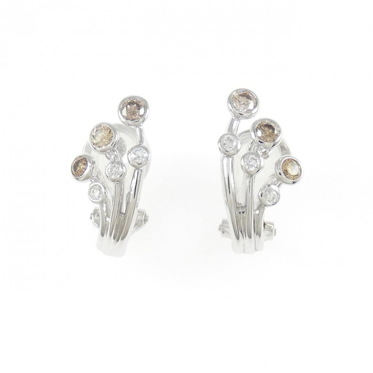 K18WG/K14WG ダイヤモンド ピアス