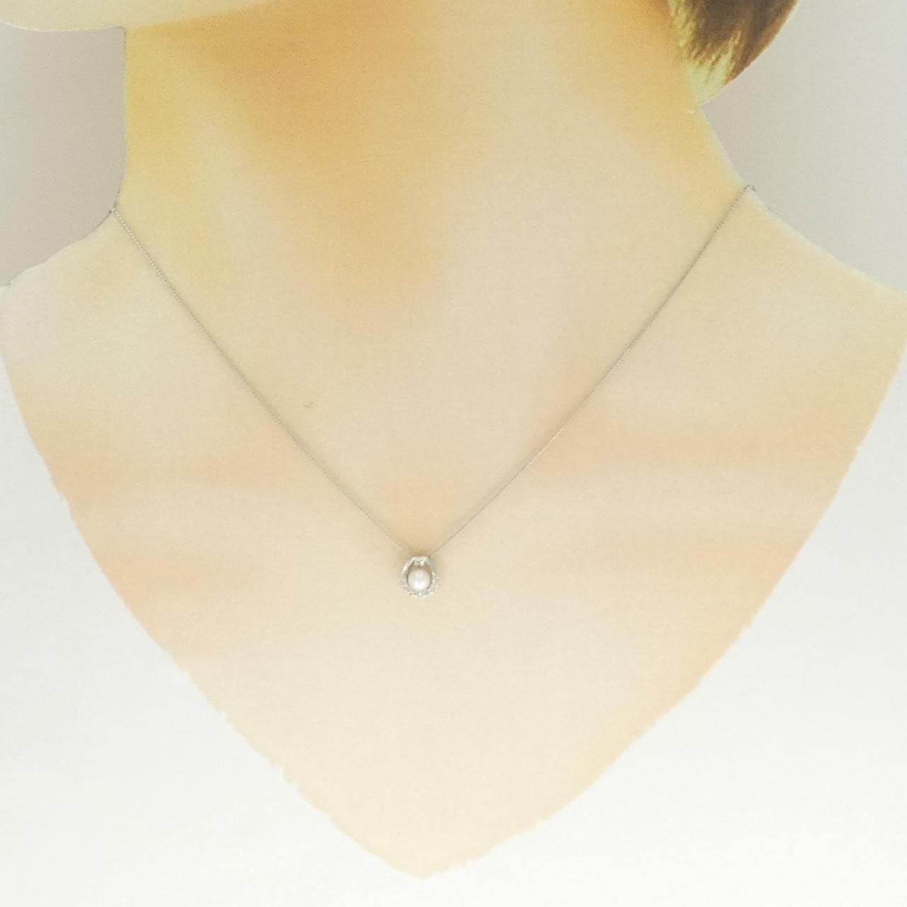 PT950/PT850 淡水パール ネックレス 3.9mm