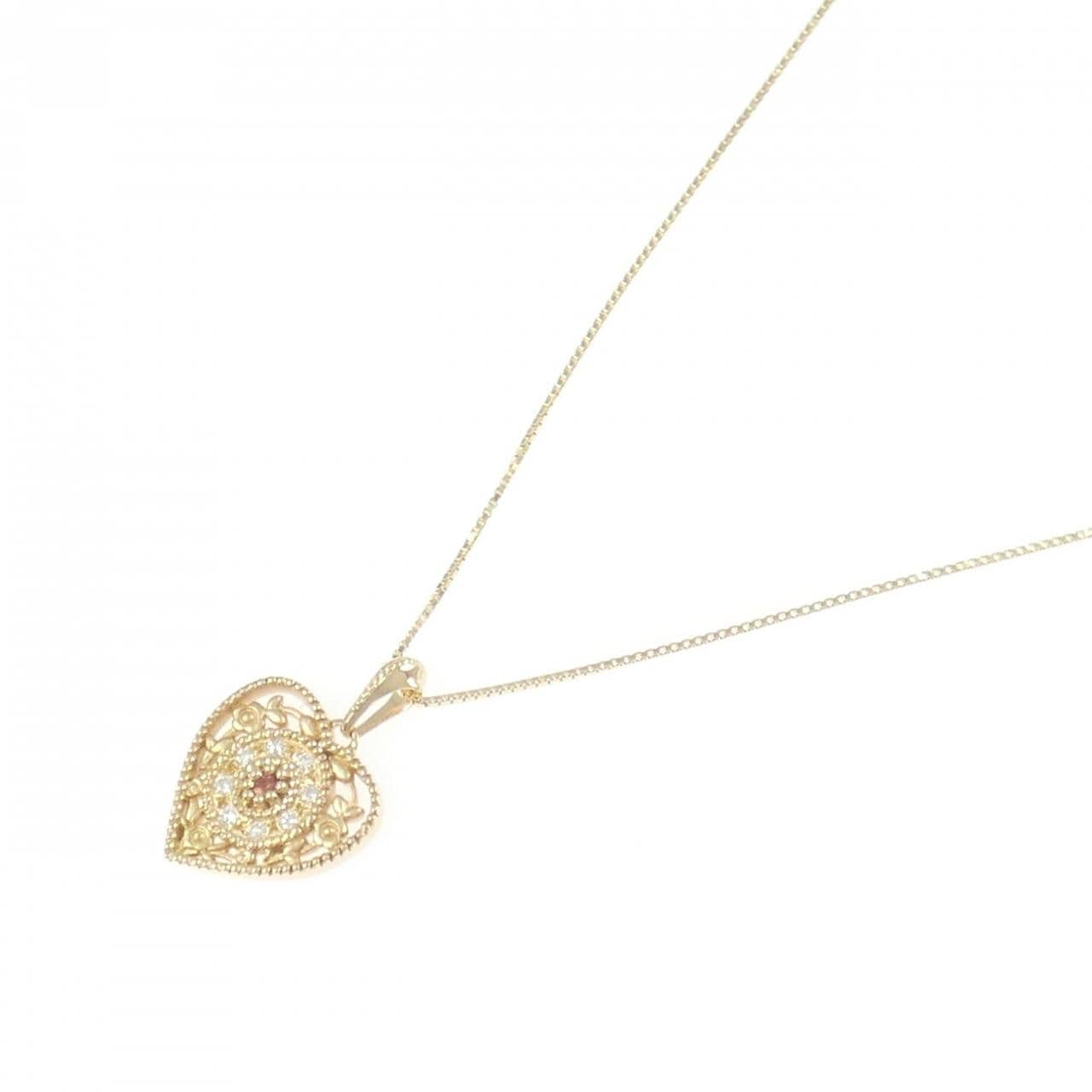 K10YG ハート トルマリン ネックレス