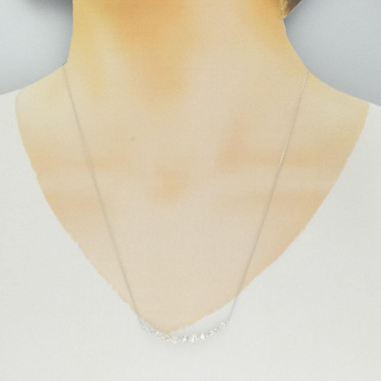 K18WG ダイヤモンド ネックレス 1.00CT