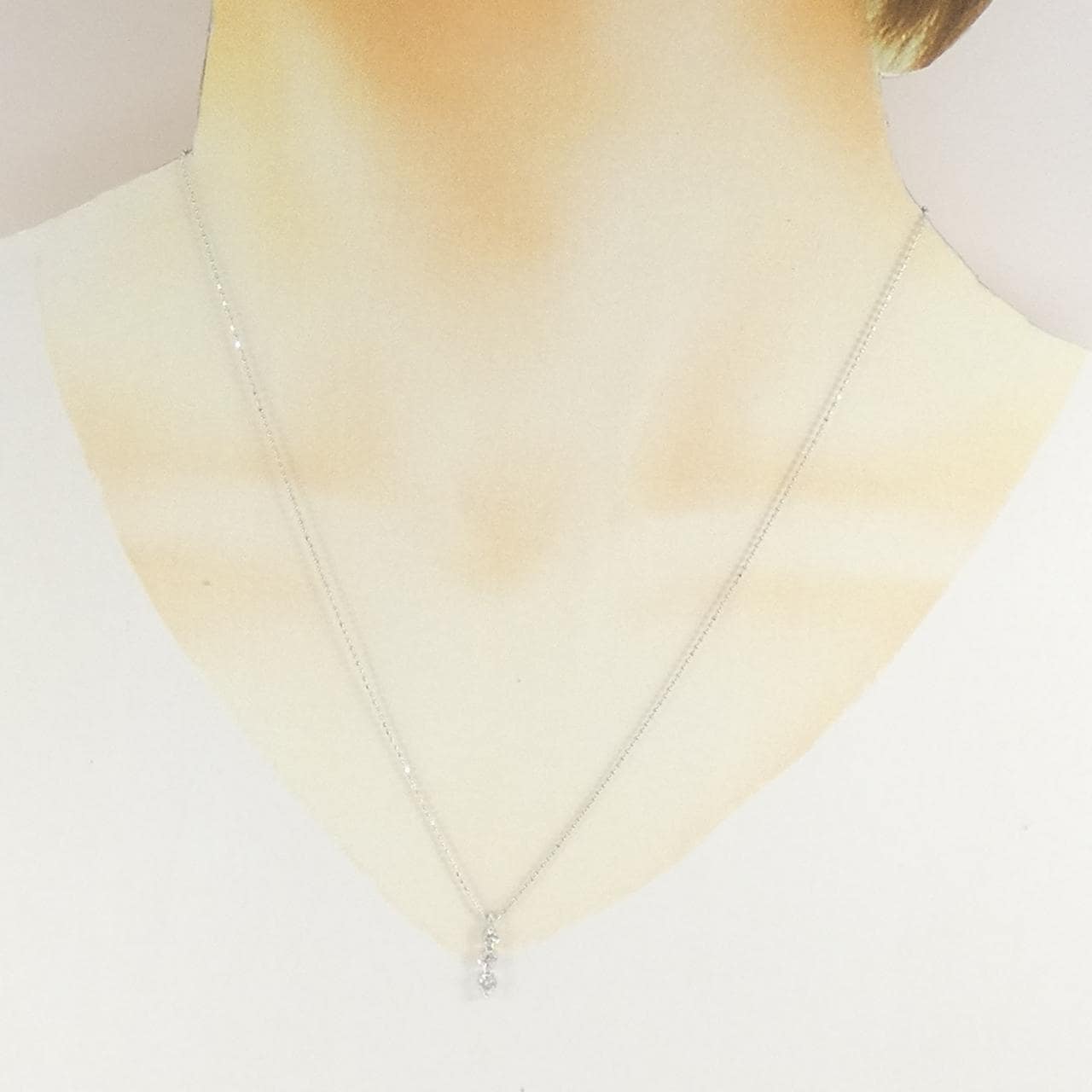 K18WG ダイヤモンド ネックレス 0.30CT