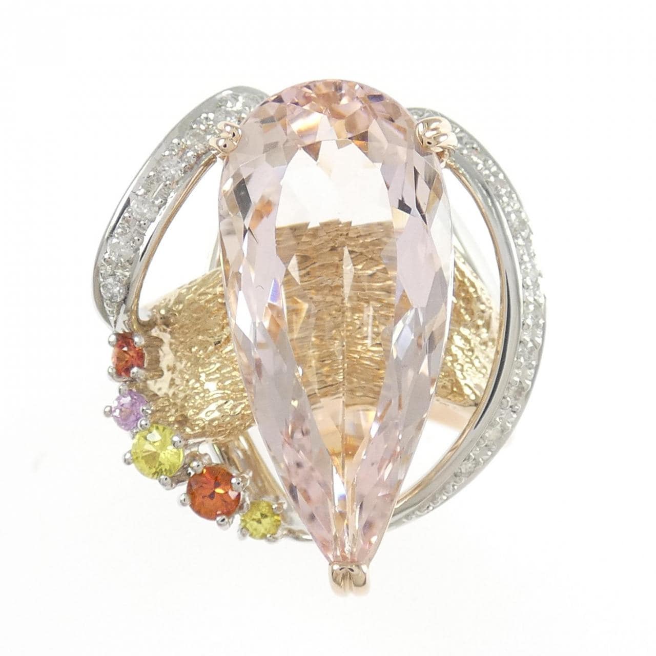 K18PG/PT900 カラーストーン リング