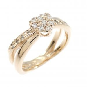 K18PG ハート ダイヤモンド リング 0.18CT