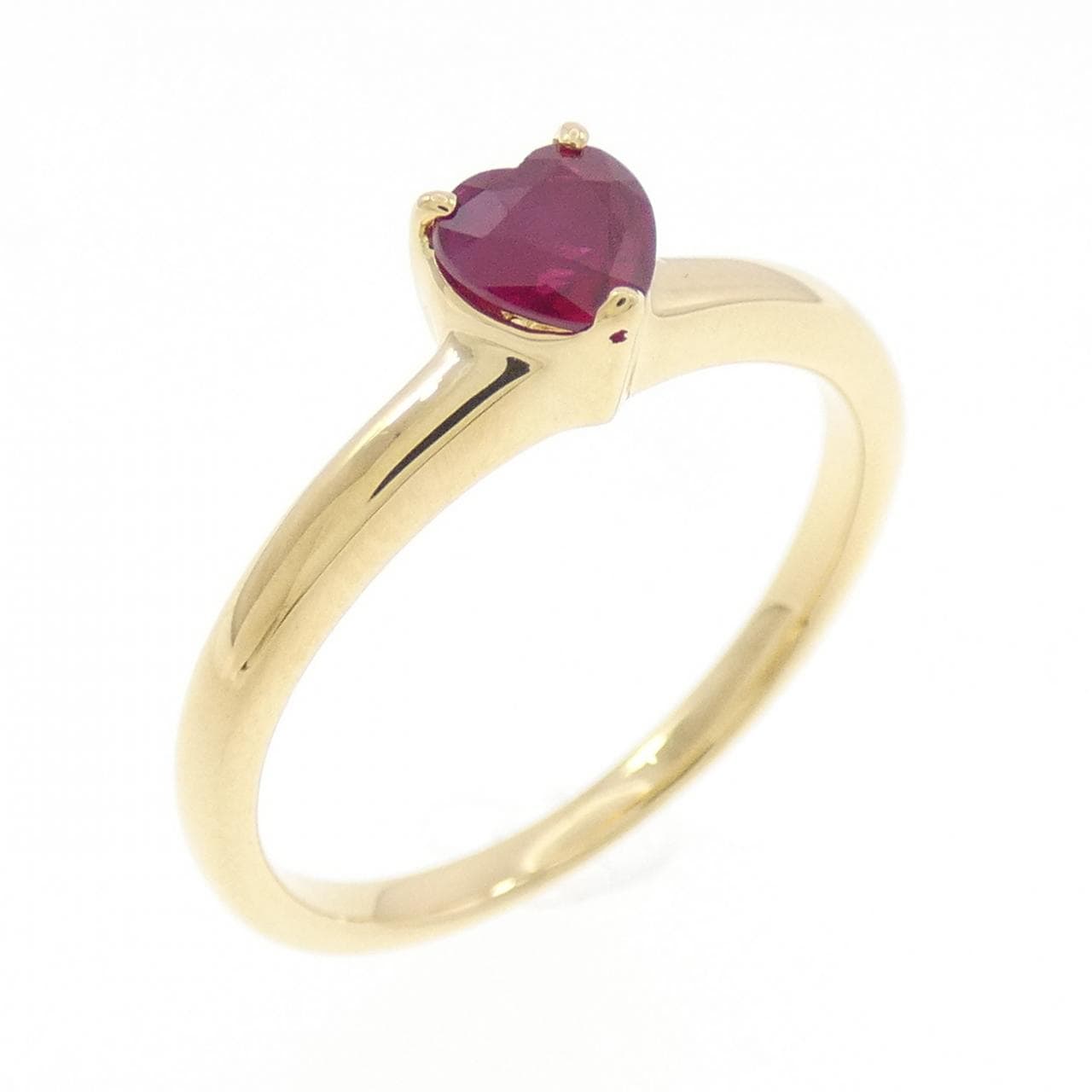 K18YG ハート ルビー リング