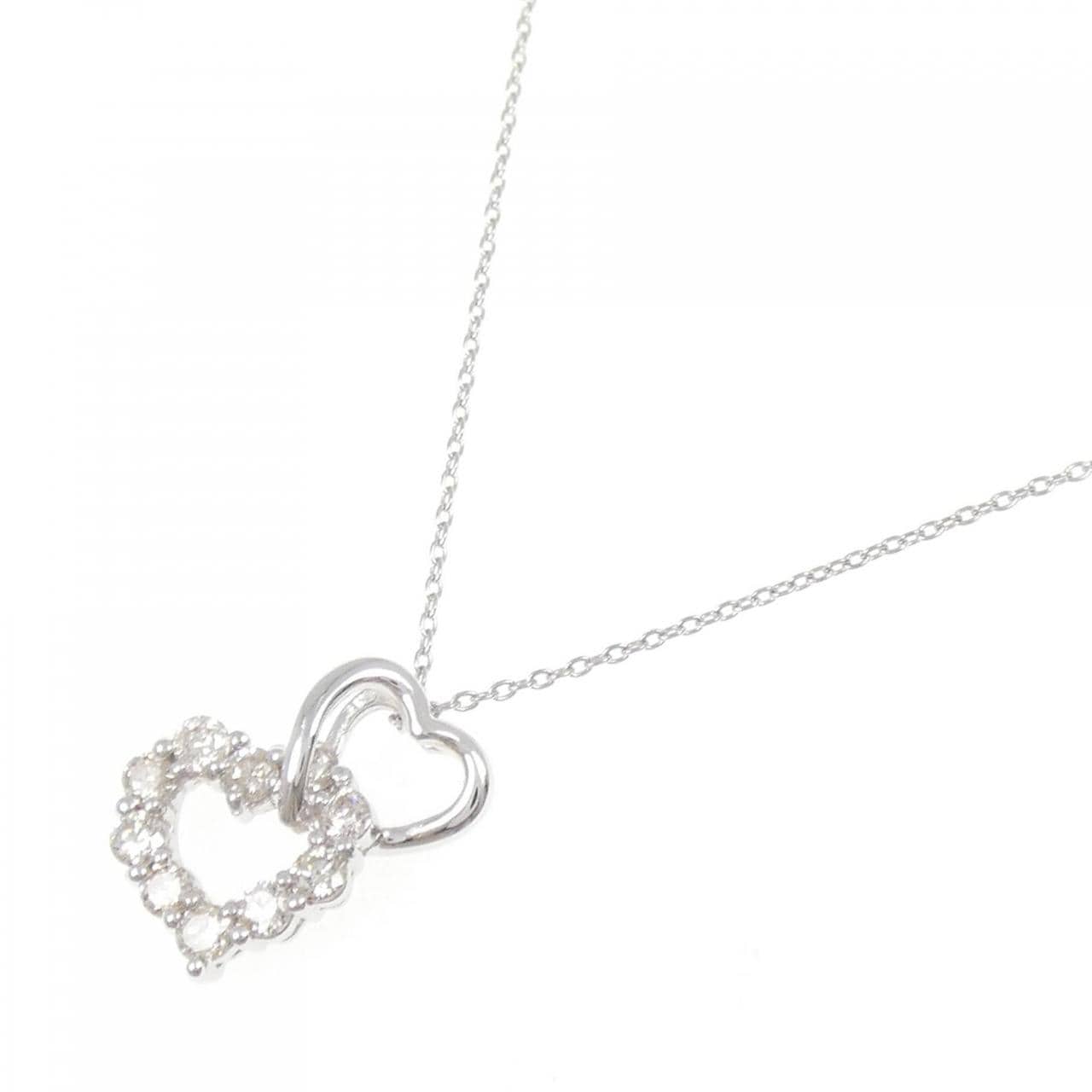 K18WG ハート ダイヤモンド ネックレス 0.50CT