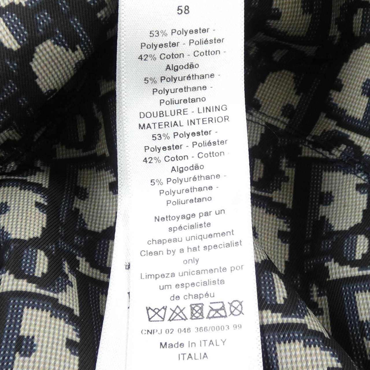 クリスチャンディオール CHRISTIAN DIOR TEDDY-D ボブハット オブリーク 95TDD923A130 ハット