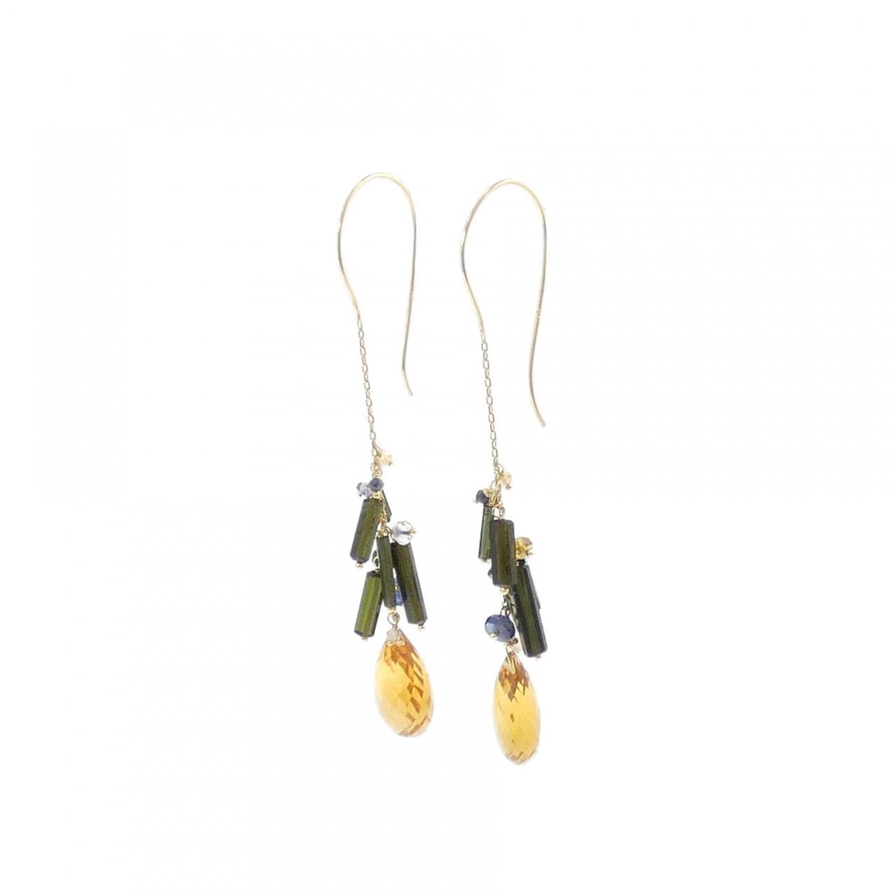 K18YG カラーストーン ピアス