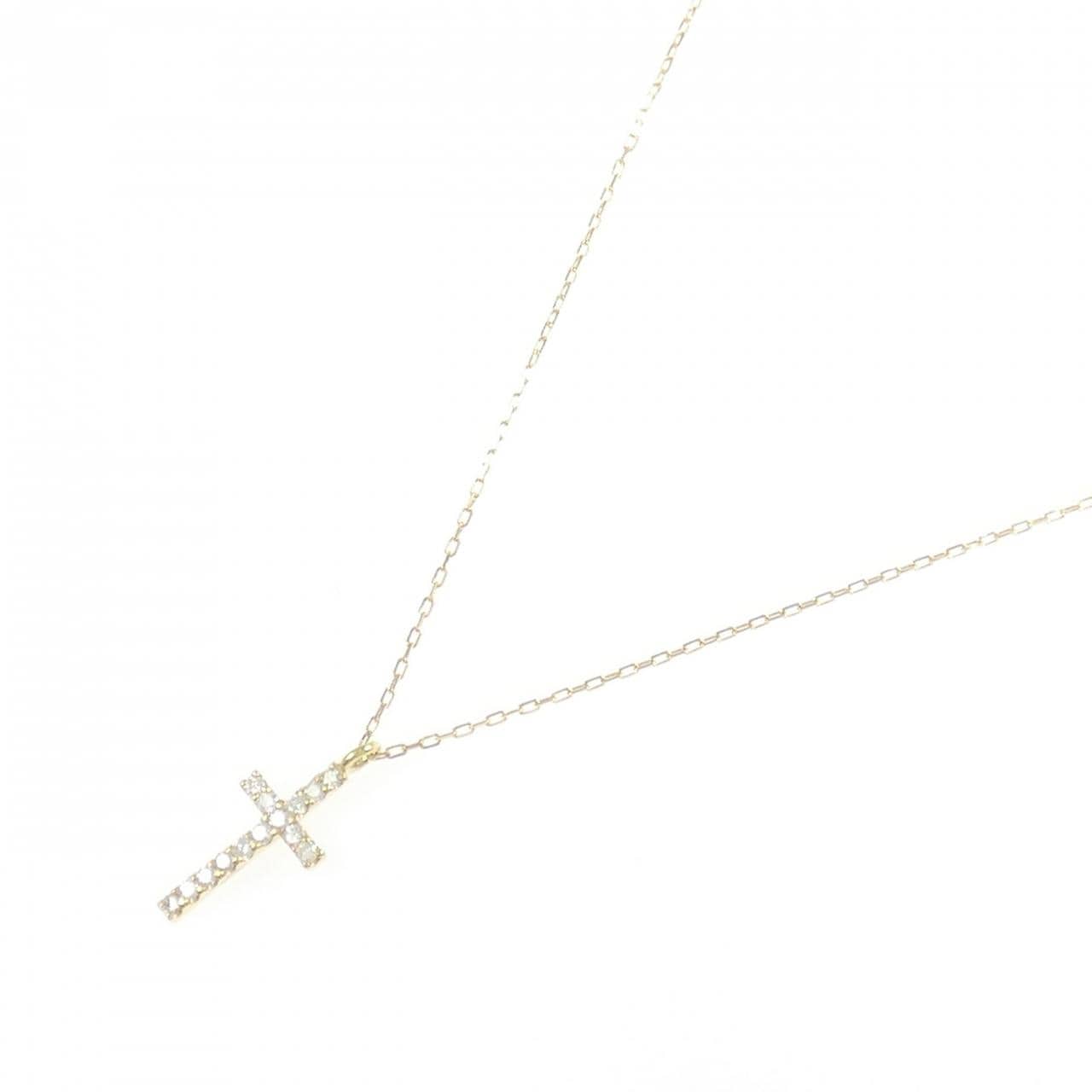 K18YG クロス ダイヤモンド ネックレス 0.14CT