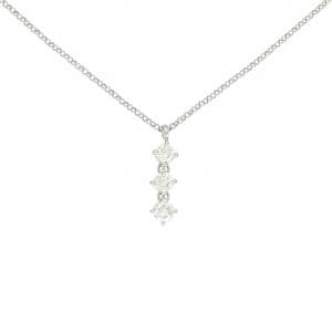 PT900/PT850 スリーストーン ダイヤモンド ネックレス 0.523CT