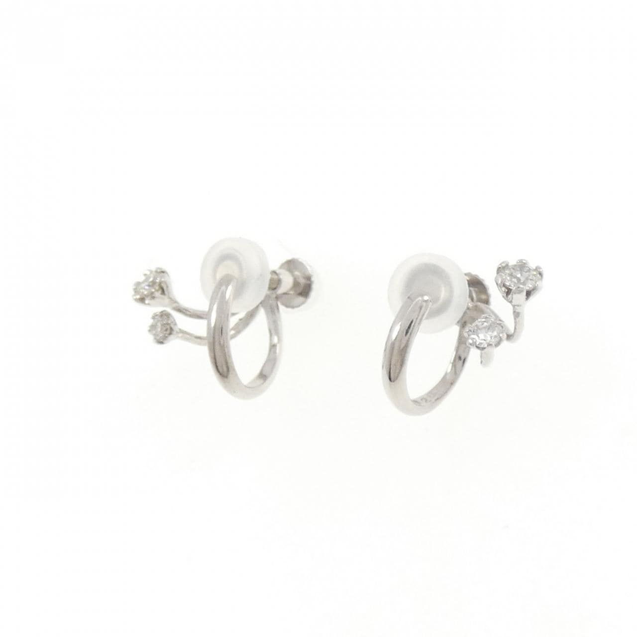 K18WG/K14WG ダイヤモンド イヤリング 0.20CT