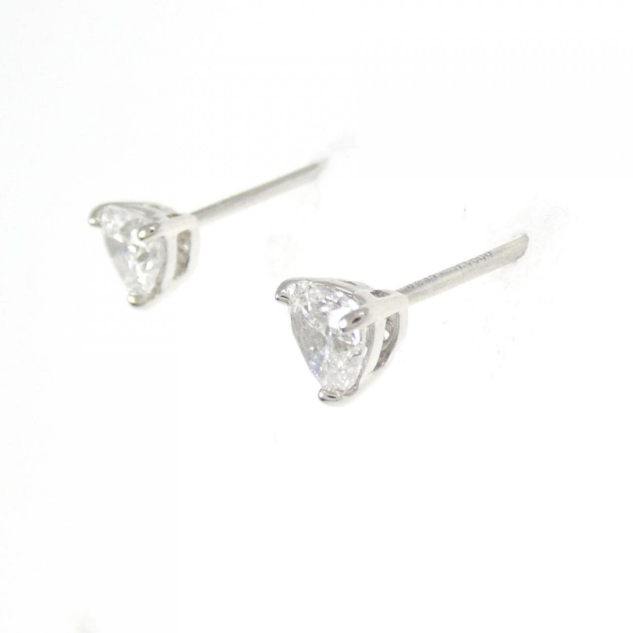 【リメイク】PT900/ST ダイヤモンド ピアス 0.312CT 0.320CT F SI1-2 ハートシェイプ