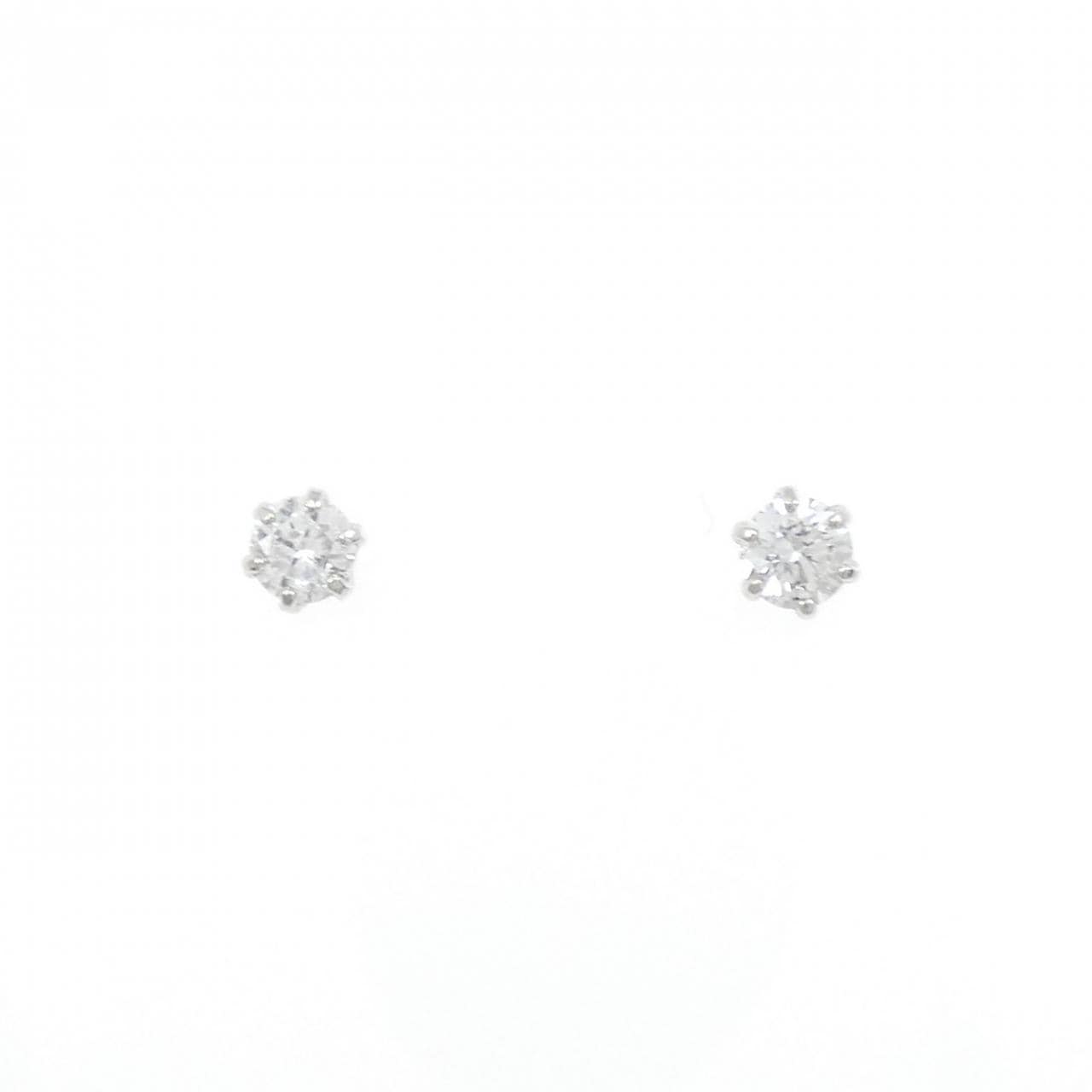PT900 ソリティア ダイヤモンド ピアス 0.30CT