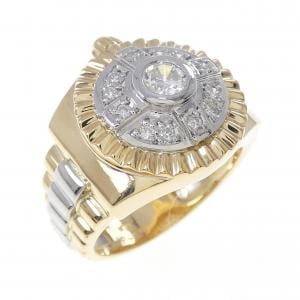 K18YG/PT900 ダイヤモンド リング 0.26CT