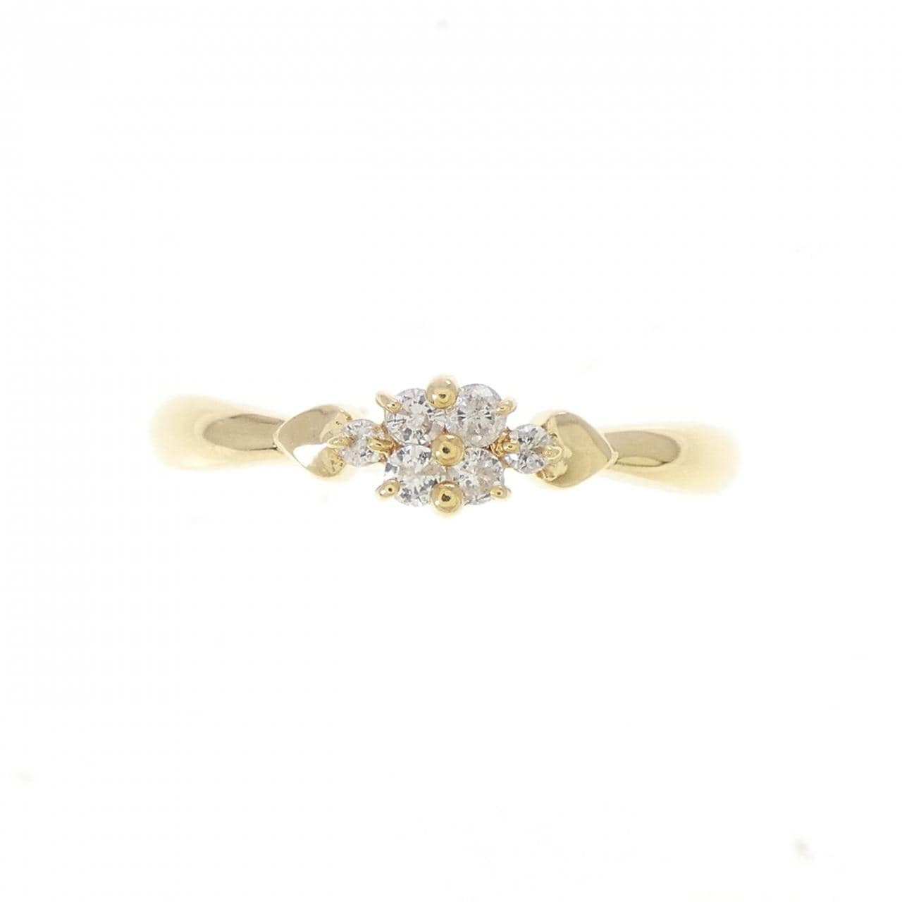 K18YG フラワー ダイヤモンド リング 0.10CT
