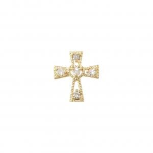 K18YG クロス ダイヤモンド ピアス 0.05CT 片耳