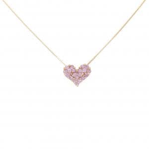 K18PG ハート サファイヤ ネックレス 0.50CT